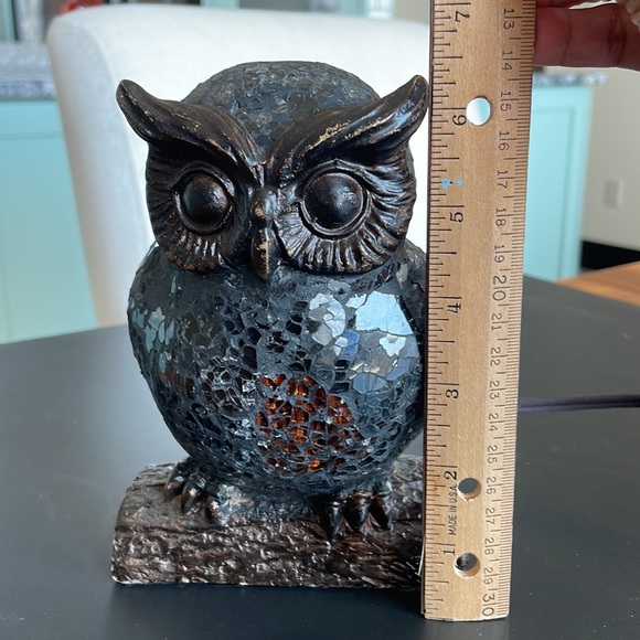 *SOLD*****Vintage Mosaic Crackle Glass Night Owl Table Nightstand Lamp - Picture 8 of 16